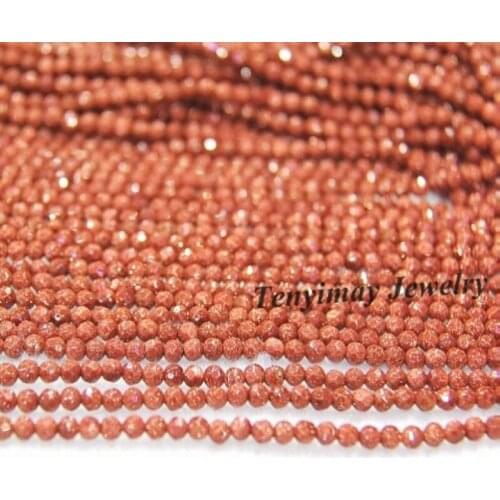 4mm Faceted Gold Sand Stone Beads Fit Bracelet, Necklace DIY Jewelry Loose Beads Wholesale 5 Strands(100pcs/strand)