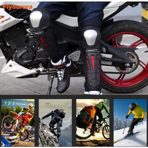 4pcs Motocross Knee Pads Kneepad Motorcycle Protect Knee & Legs Knee Guard Knee Pads Tactical Firmly Fixed Adjustable Elbow pad