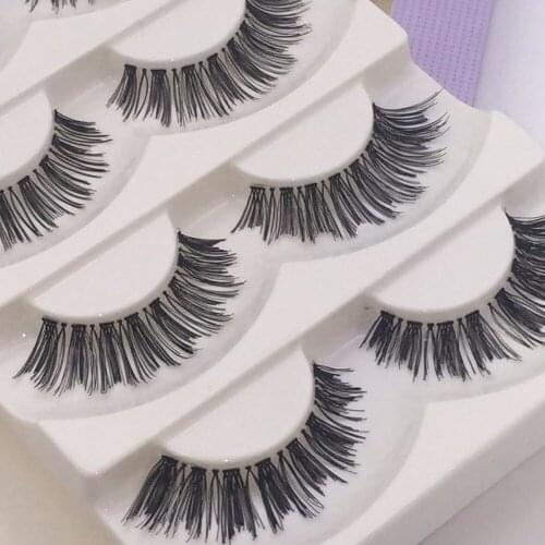 Hot sale 5 Pairs Lot Black Cross False Eyelash Soft Long Makeup Eye Lash Extension fashion fake eyelashes free shipping