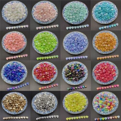 50pcs/Lot 9mm Acrylic Beads Heart Shape Spacer Beads For Jewelry Making DIY Fashion Charms Bracelets Necklac Accessories