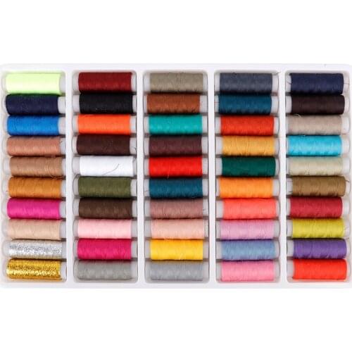 50PCS Different Color Polyester Sewing Stitching Thread Machine Reels Spool Cord String