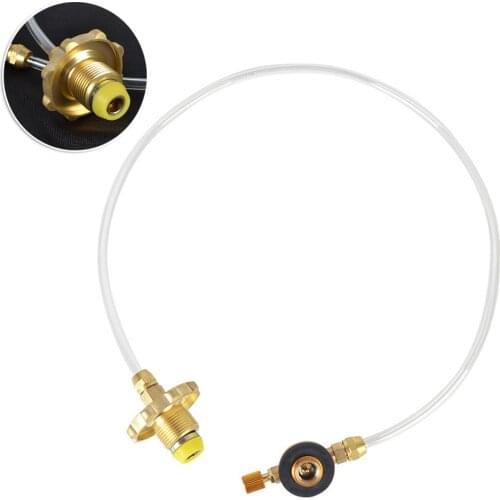 Outdoor Camping Propane Refill Adapter Gas Cylinder Tank Coupler Adapter Parts PU High Pressure Tube + Metal Outdoor Gadgets