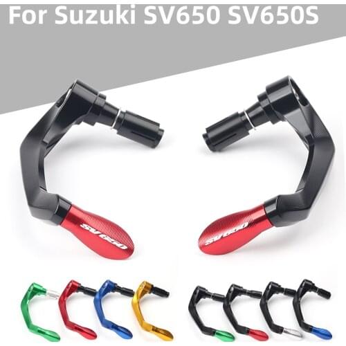 For Suzuki SV650 SV650S With Logo Motorcycle 7/8 22mm CNC Aluminum Handlebar Grips Guard Brake Clutch Levers Guard Protector