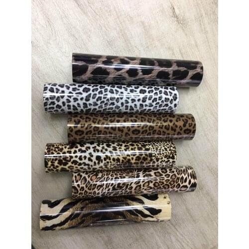 Free shipping Beautiful Color 6 sheets 25cmx21cm TPU Leopard Heat Transfer Vinyl Heat Press Machine T-shirt Iron On HTV Printing