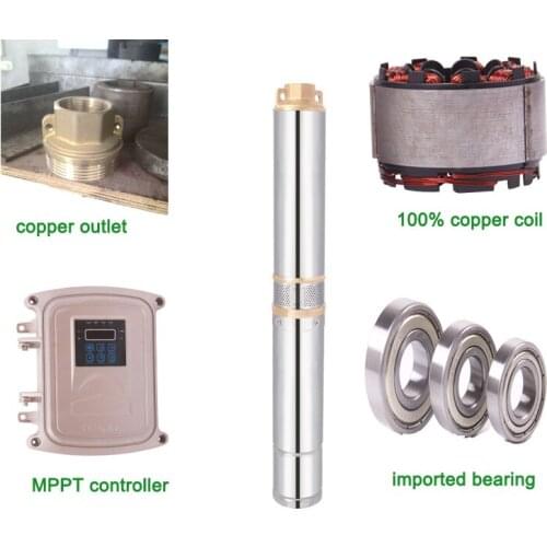 9000L brushless water pump Permanent magnet synchronous motor solar deep well pump deep well solar water pump solar-pump-water