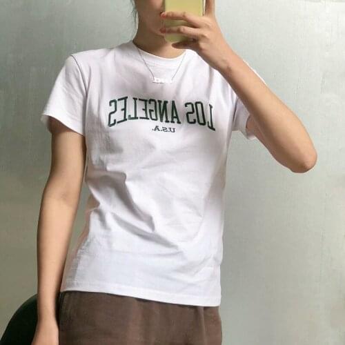 UNUTH Girls Soft Cotton O Neck T-shirt 2021 Summer Fashion Ladies Casual Slim T-shirt Female Printed Straight T-shirt Top