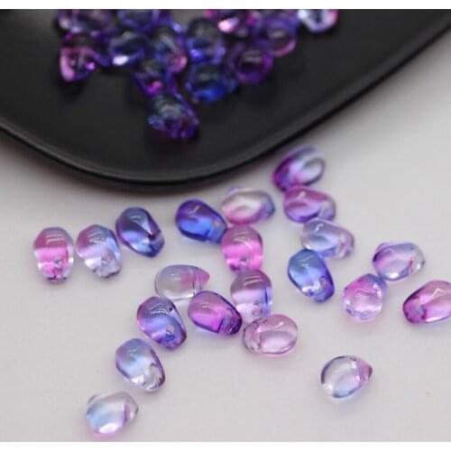 Hot Water Drop Gradient Color Gladd Beads Exquisite 5x6mm Handmade Small Bead Horizontal Hole DIY Materials Accessories
