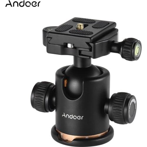 Andoer Camera Tripod Ball Head Ballhead with Quick Release Plate 1/4" Screw