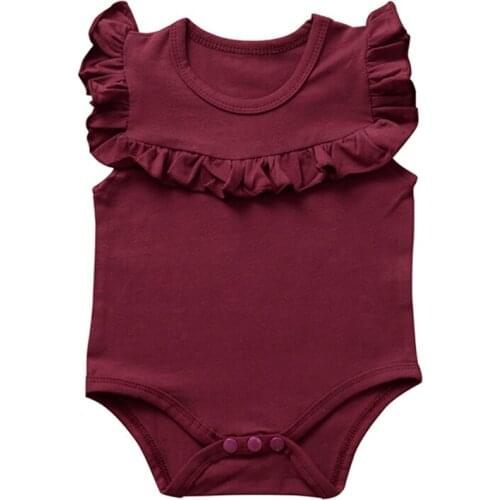 Summer Infants Baby Girls Jumpsuit Clothes Ruffles Sleeveless Romper Kids Toddler Playsuit One-piece Outfit 0-18M