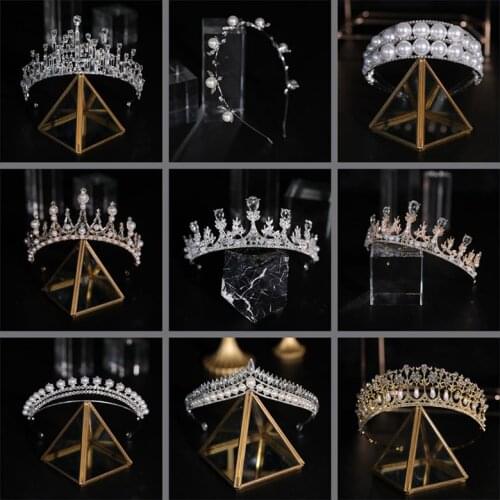 Bride Crown crystal Pearl Baroque Headdress Wedding Jewelry Wedding hairband Wedding Crown Bridal Crown