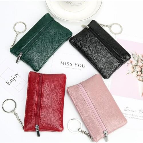 PU Leather Coin Purses Womens Small Change Money Bags Pocket Wallets Key Holder Case Mini Functional Pouch Zipper Card Wallet