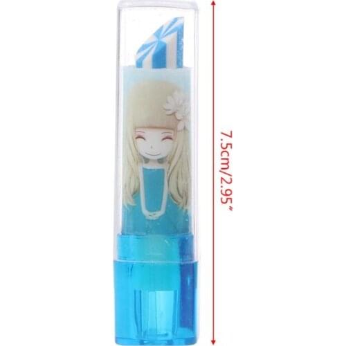 Colorful Cute Rotary Lipstick Rubber Eraser Student Stationery Pencil Kids Students Gift K92F