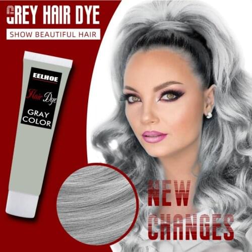 100ml Unisex Smoky Light Grey Hair Dye Color Cream Silver Gray Punk Style Grandma Gray Hair Styling Coloring Cream TSLM1