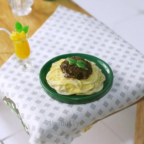 1PCS 1/12 Scale Dollhouse Miniature Spaghetti Dish for OB11 BJD Doll House Kitchen Play Food Accessories Toy