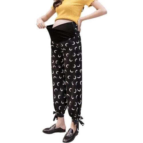 Summer Clothes for Pregnant Women Fashion Chiffon Maternity Wide Leg Pant Pregnancy Casual Pants Loose Harem Pants Bloomers