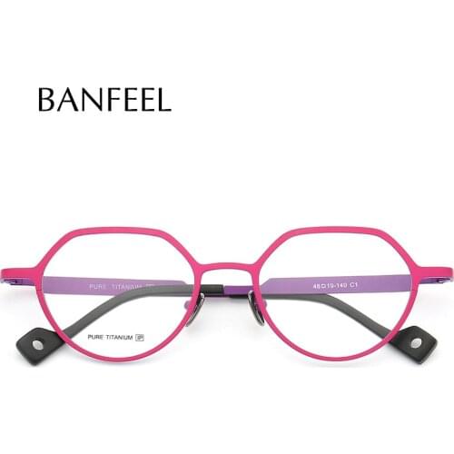 Pure Titanium Polygon Eyeglasses Frame Women Optical Frames Unisex Glasses Retro Eyeglasses Prescription 2020 Men myopia frames