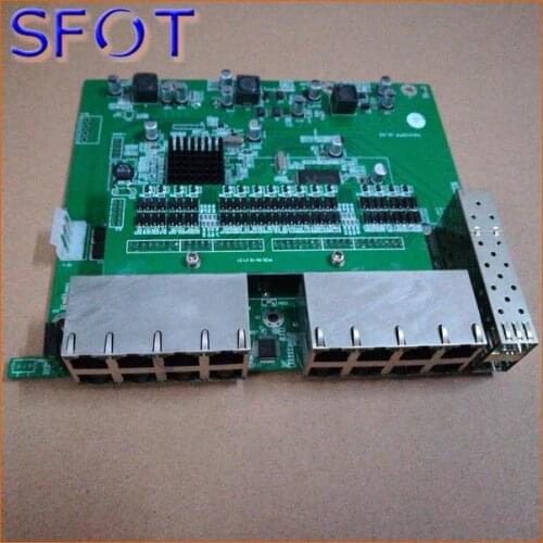 POE reverse Switch board without management, 2 Port SFP + 16 Port FE Rj45 Operational PD switch, with VLAN