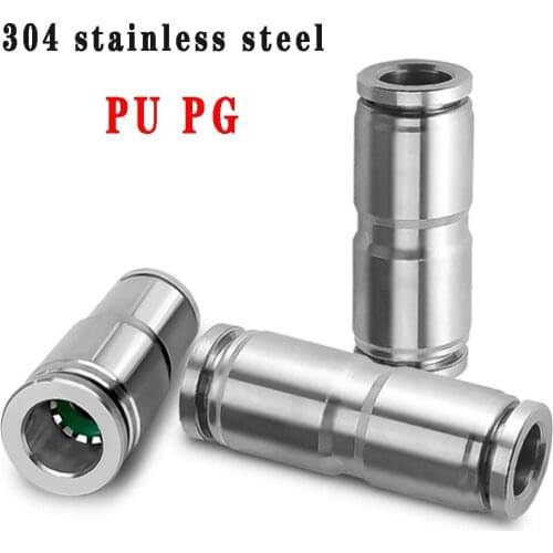 PU PG pneumatic connector 304 stainless steel 4mm 6mm 8mm 10mm 12mm 14mm 16mm outer diameter quick connector release trachea