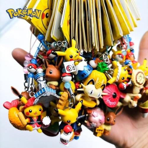 Pokemon Keychain Pikachu Action Figure Japanese series Pokemon Elf Series Children Toy Christmas Gifts DIY Keychain