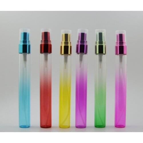 Jxcaih 10ML (102 pieces / batch) portable round gradient glass can be filled with perfume spray bottle and empty cosmetic bottle