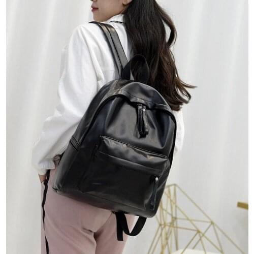 Female New Trend Backpack Solid Color Women Backpack Leisure School bag Female Children Student School Shoulder Bags
