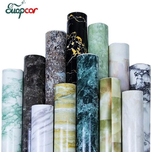 0.4x3M PVC Marble Wallpaper Self Adhesive Kitchen Bathroom Bar Wall Stickers Old Furniture Renovation Waterproof Decorative Film