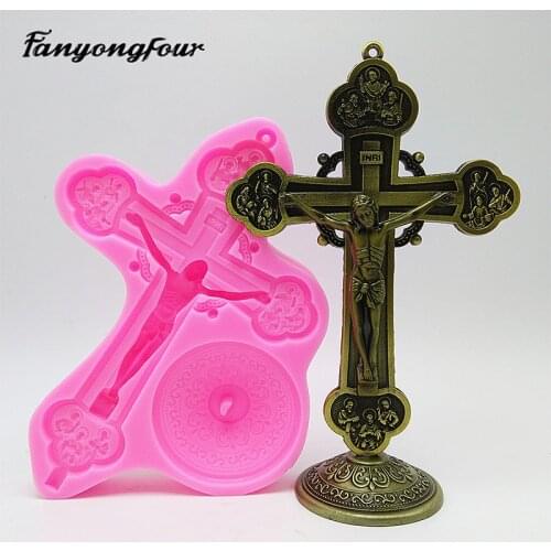 Cross Silicone Mold Fondant Cake Mold Resin Gypsum Chocolate Candle Candy Mold Free Shipping
