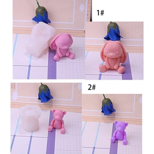 Cute Bear Rabbit Car Vent Aromatherapy Plaster Decoration Diy Silicone Mold Cake Decorating Tools Candle Making Supplies