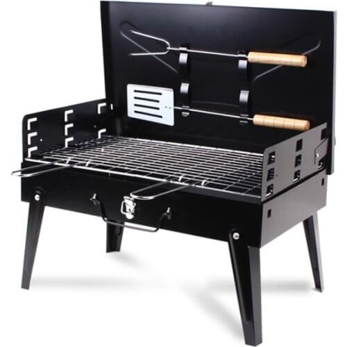 Portable Stainless Steel BBQ Grill Folding Charcoal Grill Outdoor Traveling BBQ Grill Camping Cooking Picnic Barbecue Tools