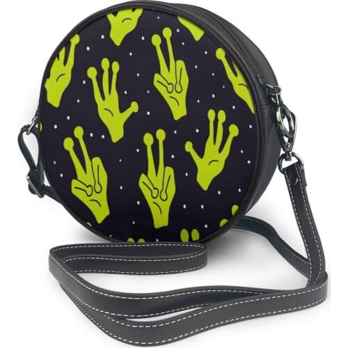 Aliens Hands UFO Space Round Crossbody Cell Phone Shoulder Bag Messenger Bags Fashion Daily Use For Women Wallet