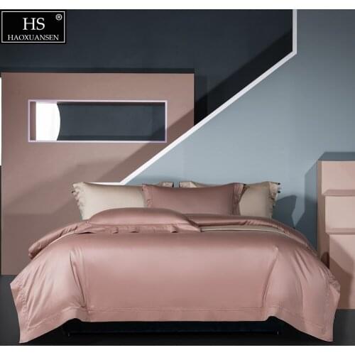 Light Purple Red Pure Color Nordic Style Simple Fashion 4Pieces Bedding Sets Cotton Fabric Quilt Duvet Cover Bedsheet Pillowcase