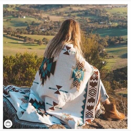 Camping Outdoor Blanket Bohemia cotton Throw Blanket sofa cover 7 size camping scarf blanket good quality