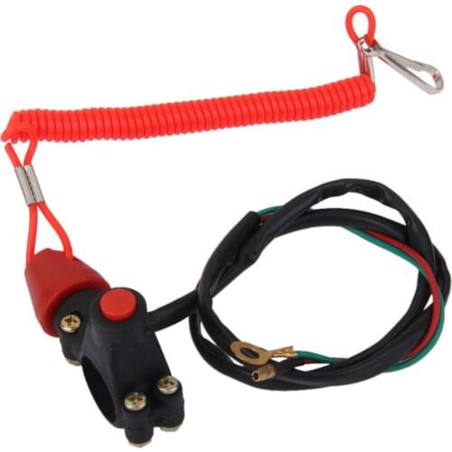 Universal Motorcycle Kill Switch w/ Lanyard for ATV Dirt Bike Scooter Quad Parts 50-125cc