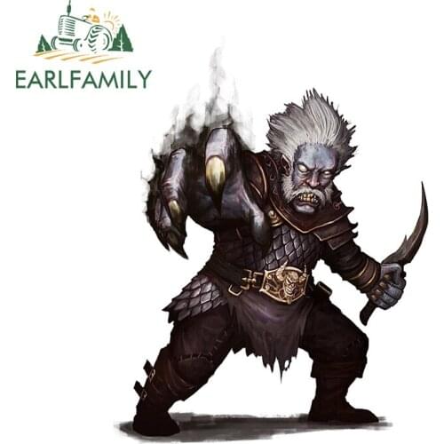 EARLFAMILY 13cm x 10.4cm for Kobold Press Art Portfolio Funny Car Stickers Scratch-Proof Sunscreen Decal Windshield Decoration