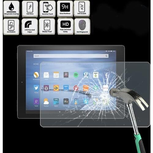 Tablet Tempered Glass Screen Protector Cover for Amazon Fire HD 10 (2017) with Alexa - Screen Film Protector Guard Cover