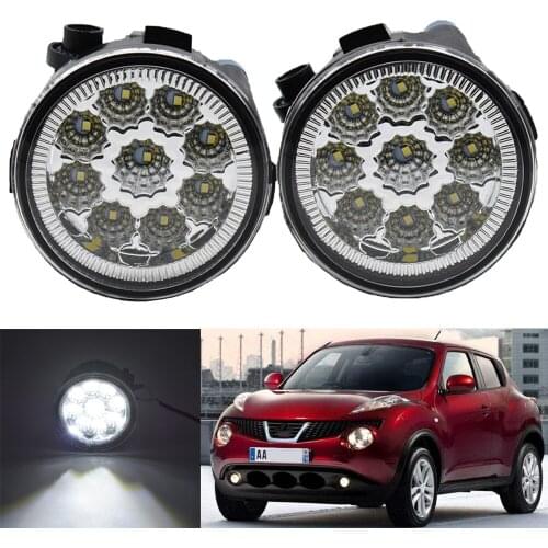 2pcs Car Front LED Fog Light Lamps For Nissan Juke F15 Hatchback 2010 2011 2012 2013 2014 foglight Halogen lamp Replacement