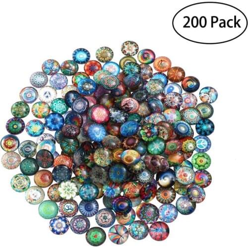 200pcs 10mm Mixed Round Mosaic Tiles for Crafts Glass Mosaic Supplies for Jewelry Making