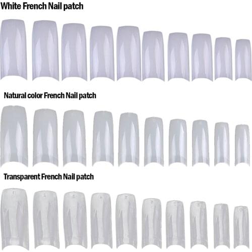 50Pcs/Pack Natural White Ultra-Thin False Nail Tips Round Tip Acrylic French Full Cover Manicure Fake Nails False Nail Tips