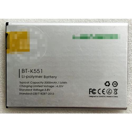 3000mah BT-K551 Battery for Leagoo Alfa 1 BTK551 BT K551 / KZEN REX R2 cell phone batteries +Number tracking