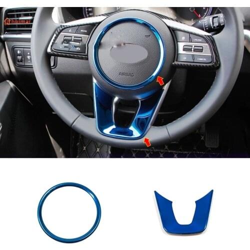 For KIA Seltos 2020 Accessories Stainless steel Car steering wheel button Sticker Decoration Cover Trim Car styling 2pcs