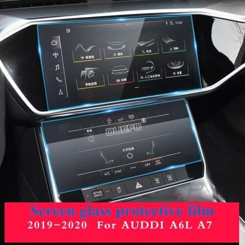 Car Navigation Tempered Glass Screen Protective Film Sticker Radio GPS LCD Dash Board Screen Guard For Audi Q8 A6 A7 2019 2020