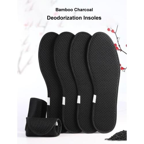 Bamboo Charcoal Deodorant Insoles Breathable Sport Durable Shoes Pad Health Absorb-Sweat Insert Soles for Unisex
