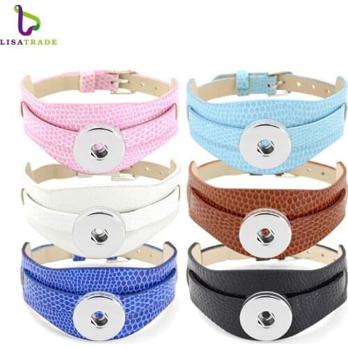 18+8MM PU Leather Heart snap jewelry wristband " Can Choose the Color" (10 pieces/lot) snap button charms bracelet LSNB09-1*10