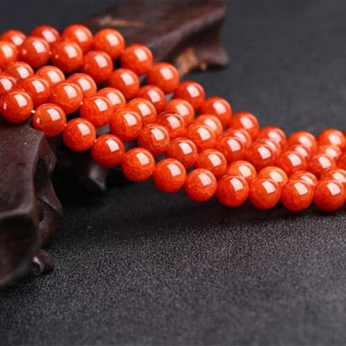 Natural Red Agate Crackle Beads 6mm-14mm Smooth Polished Round 15 Inch Strand MN11