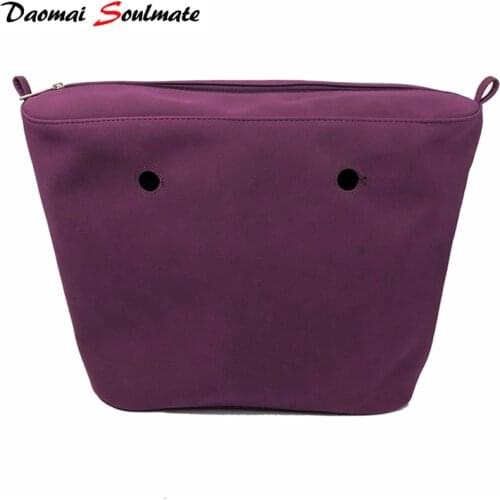 Class Mini Purple cashemere PU leahter inserts interior for obag silicon bag handbag accessories Inner Lining Insert for O Bag