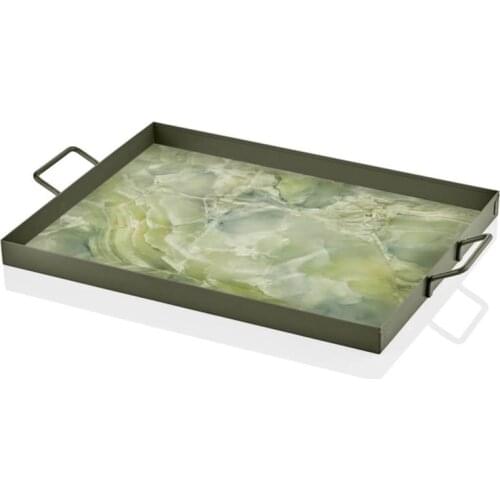 DOLBOVI The Mia SNM0120 Decor tray Marble Pattern Green 40x30cm tray поднос plateau de service