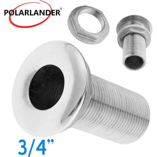 Thru Hull Fitting Hose Barb 316 Stainless Steel Accessories 3/4" for Marine Boat Drain Pipe Tube Water Drain Connector Hardware