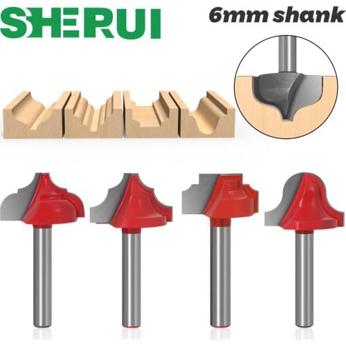 1pc6mm Shank wood router bit Straight end mill trimmer cleaning flush trim corner round cove box bits tools