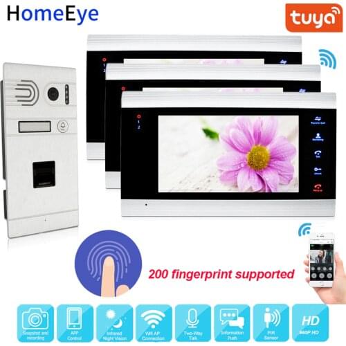 Tuya Smart App Supported Fingerprint WiFi IP Video Door Phone 960P HD Video Intercom System Home Access Control Motion Detection