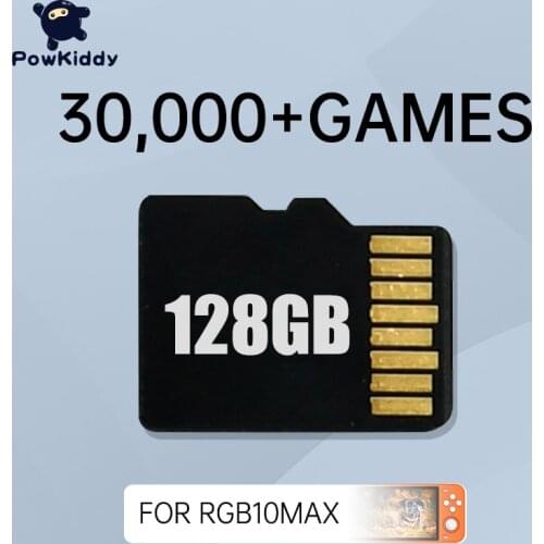 128GB Storage Card For POWKIDDY RGB10MAX Game Console System Card Install 30000 Games Official Game Card Mini Memory Card